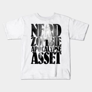 Nerd, a zombie apocalypse asset Kids T-Shirt